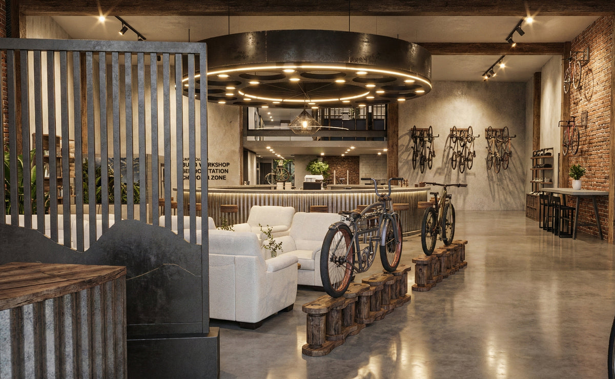 Spatial design refurb for | a cafe and bicycle workshop