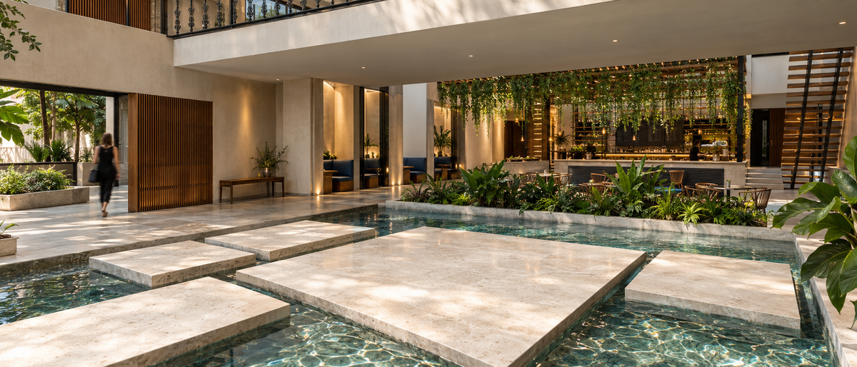 Luxury courtyard spa concept