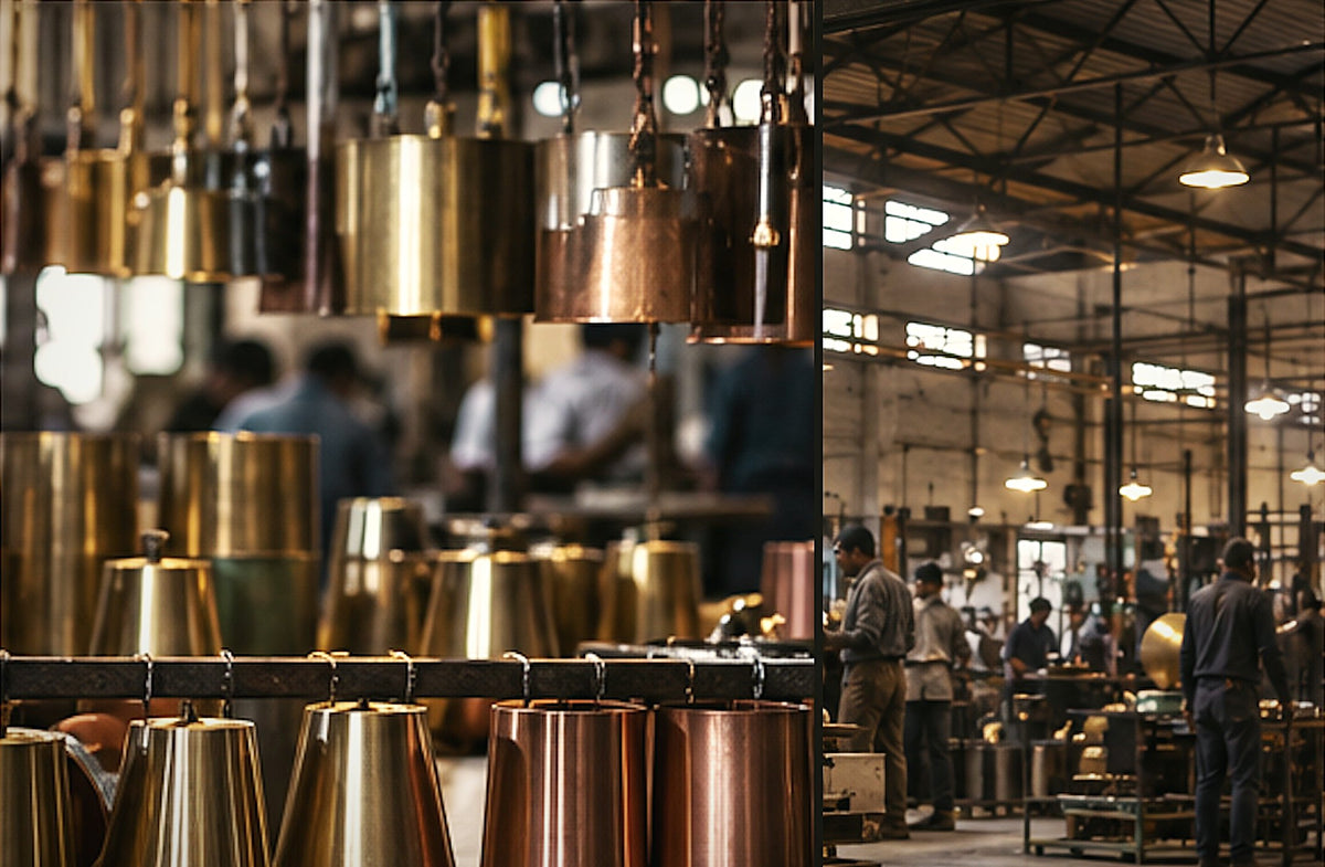 Pierced brass shades on the finishing line
